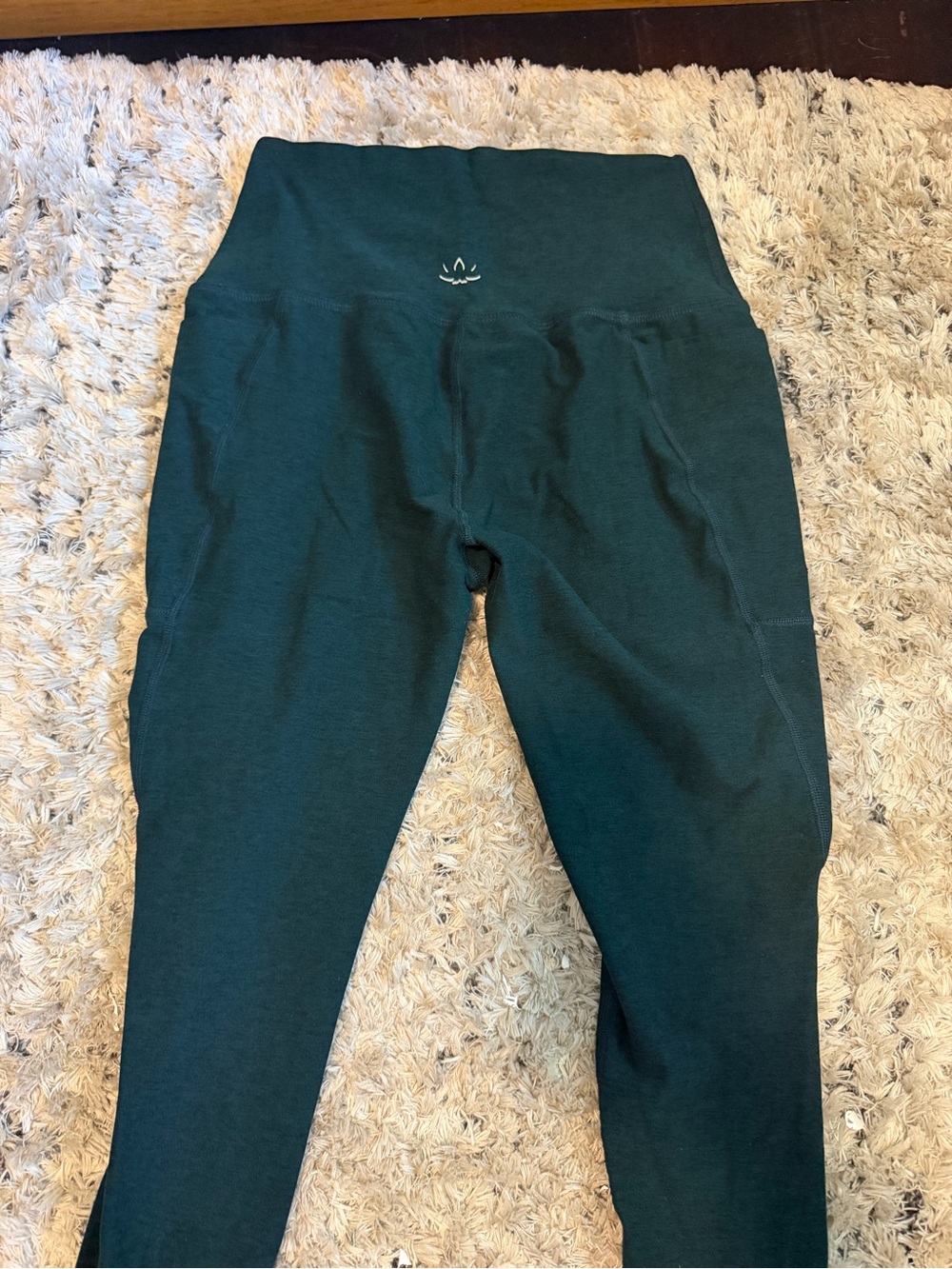 Beyond Yoga High-Waist blue-gray Leggings with Subtle Logo